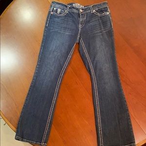 Paisley Sky Bootcut Jeans with Bedazzled Details